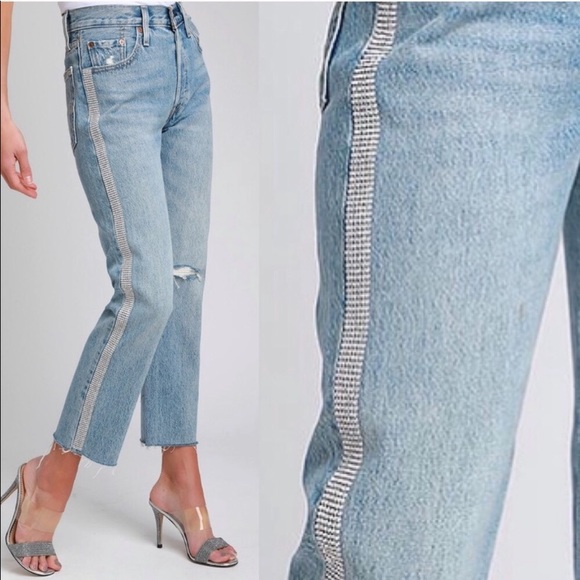 Denim - Levi’s 501 rhinestone jeans
